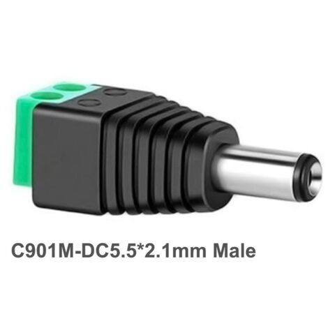 Connettore di Alimentazione DC Maschio e Femmina da 2,1 x 5,5 mm  Maschio