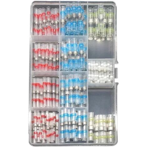 Connettore di testa per filo termorestringente da 150 pezzi, terminali elettrici a crimpare termorestringenti, kit connettori terminali termorestringenti