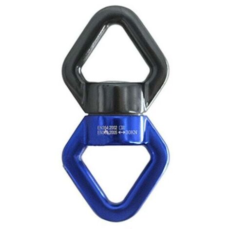 Connettore girevole da 30 kN, dispositivo di discesa girevole a 360° per arrampicata, soccorso e yoga (nero e rosso)