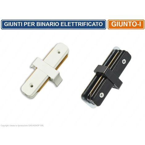 CONNETTORE GIUNTO A I PER BINARI ELETTRIFICATI MONOFASE TRACK LIGHT - Colore: Bianco