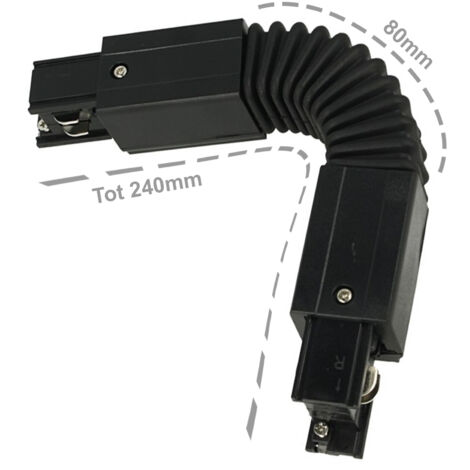 Connettore Giunto Curvabile Forma L Colore Nero Per Barra Sistema Binario Trifase CB40203