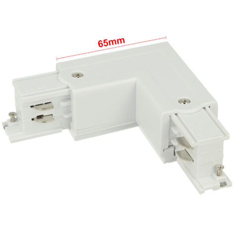 Connettore Giunto Forma L Destro Colore Bianco Per Barra Sistema Binario Trifase CB40103
