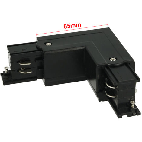 Connettore Giunto Forma L Destro Colore Nero Per Barra Sistema Binario Trifase CB40203