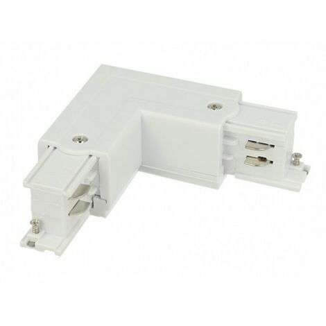 Connettore Giunto Forma L Sinistro Colore Bianco Per Barra Sistema Binario Trifase CB40103