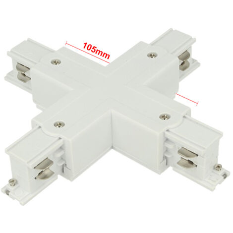 Connettore Giunto Forma X Colore Bianco Per Barra Sistema Binario Trifase CB40103
