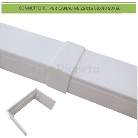 Angolo Esterno per Canalina condizionatori 75x60 mm nascondi cavi  climatizzatore passatubi bianco coprifili a parete con copertura e  accessori