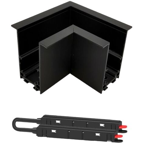 Connettore giunzione angolare e angolo curva nero per collegamento binario magnetico 48V