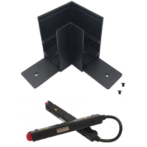 Connettore giunzione angolare e angolo curva nero per collegamento binario magnetico da esterno 48V