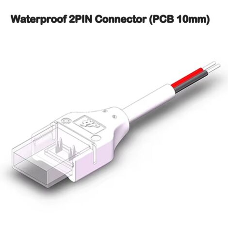Connettore Impermeabile per LED COB e SMD a 2 pin da Striscia ad Alimentazione 10mm