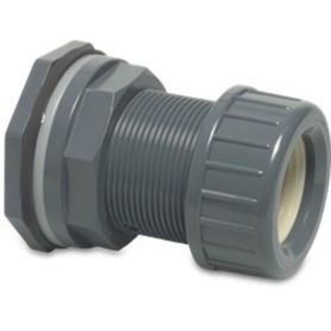 CONNETTORE IN PVC DA 40 MM PER PASSAGGIO IN VETRO PER ACQUARI A CAMINO SUMPA