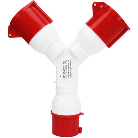 Connettore industriale impermeabile IP44 Industries Teck a forma di Y per spina aeronautica 5 pin 3P NE 380 a 415 V 32 A