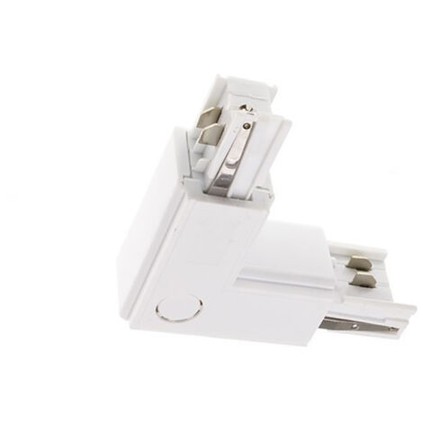 Connettore L 90° Binario Trifase LED Bianco A17-TRI-WH-L