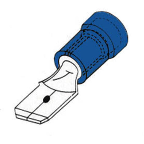 CONNETTORE MASCHIO 6,4mm BLU