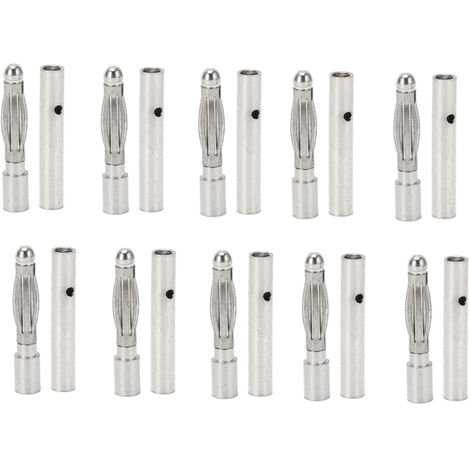 Connettore maschio femmina in rame rosso placcato oro da 10 pezzi da 2,5 mm per motore a batteria ESC
