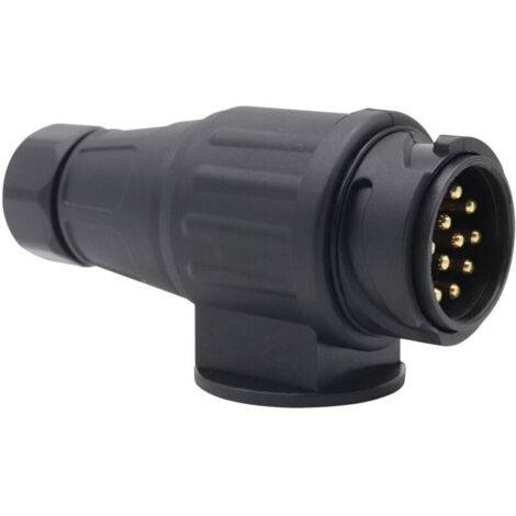 Connettore maschio impermeabile a 13 pin per rimorchio, 12V, connettore maschio a 13 pin per gancio di traino, portabici, camion, roulotte, connettore a 13 pin per rimorchio con copertura verde (SK13P