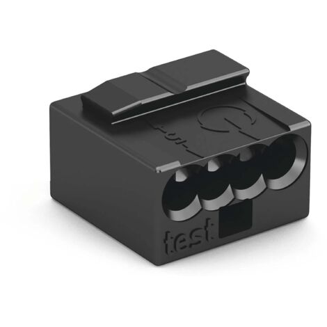 CONNETTORE MICRO PUSH-WIRE PER SCATOLE DI DERIVAZIONE MORSETTIERA 4 CONDUTTORI, GRIGIO SCURO