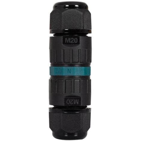Connettore per Cavi Tenuta Stagna 3 Contatti 0,5-2,5mm² IP68 Senza Viti Nero