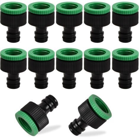 Connettore per rubinetto da giardino, adattatore 2 in 1 per rubinetto da 3/4" e 1/2", 10 pezzi