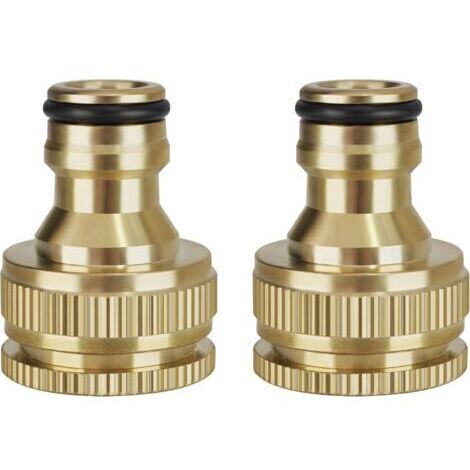 Connettore per tubo da giardino, connettore per rubinetto 2 in 1 da 1/2" e 3/4", adattatore per rubinetto da giardino, 2 pezzi