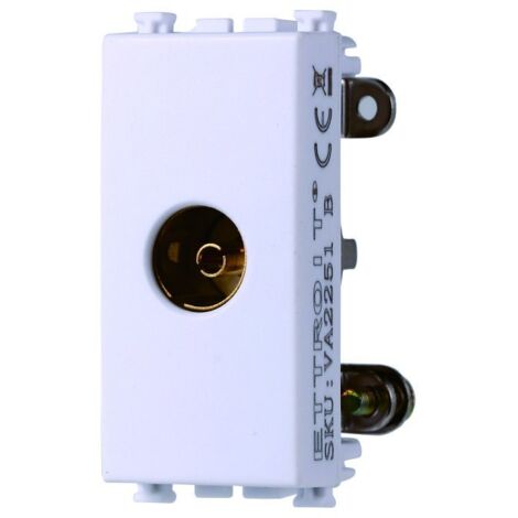 Connettore Presa TV Terminale Femmina Colore Bianco Compatibile Con Vimar Arke
