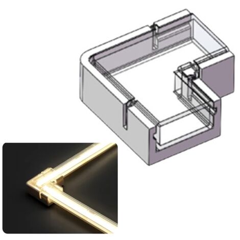 Connettore Rapido ad L Impermeabile per Strisce Led COB Monocolore  8mm