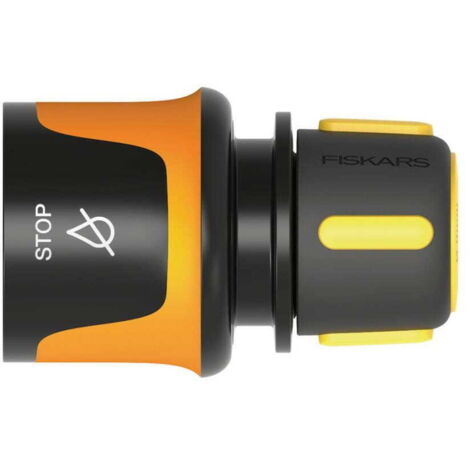 Connettore rapido FISKARS per tubo da giardino con irrigatore, 9 mm (3/8"), attacco di arresto.