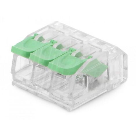 Connettore rapido serrafilo alpha elettronica 1 polo 3 morsetti cavo 4mmq 10 pezzi -542-63-01