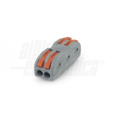 Connettore rapido serrafilo due poli passanti 4 morsetti alpha elettronica 542-22
