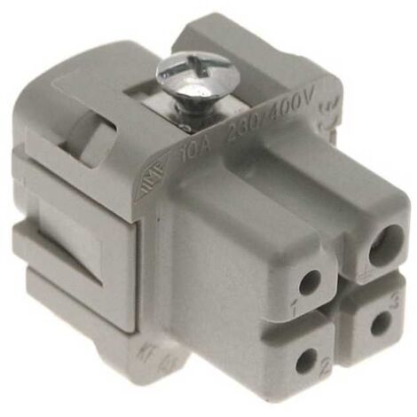 Connettore Rettangolare Femmina 3 Vie + Terra 10A