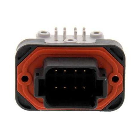Connettore Serie DT13 Femmina 8 Vie da circuito stampato 90° Nero