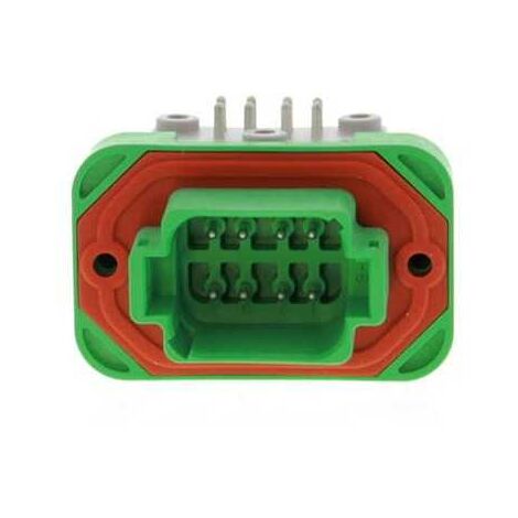 Connettore Serie DT13 Femmina 8 Vie da circuito stampato 90° Verde