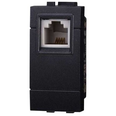 Connettore Telefonica Presa RJ11 Colore Nero Compatibile Con Bticino Living International