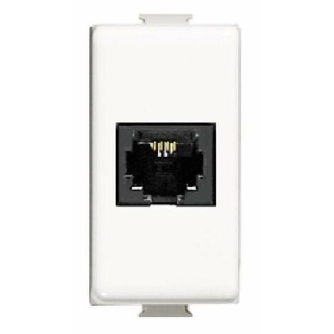 Connettore telefonico Bticino Matix RJ11 a morsetto Bianco AM5982