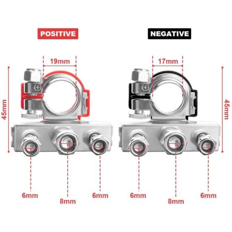 Connettore terminale batteria 12V, parte superiore batteria per il tempo libero a 3 vie, interruttore di interruzione della batteria in ottone con morsetto di sicurezza per auto/moto/camion/nave (1 pa