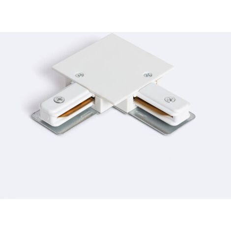 Connettore Tipo L per Binario Borgia Monofase da Incasso Aluminio Bianco