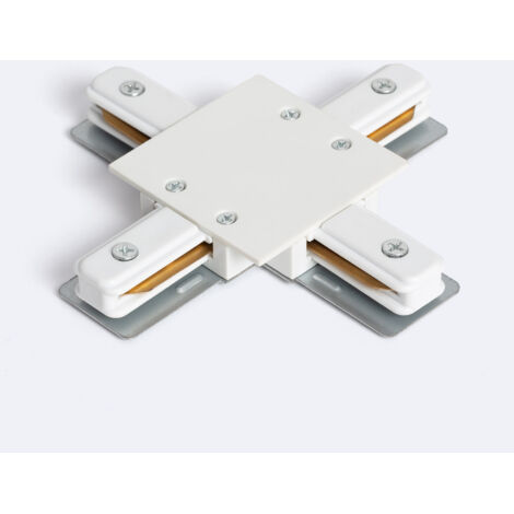 Connettore Tipo X per Binario Monofase Borgia da Incasso Alluminio Bianco