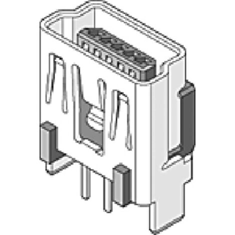 Connettore USB, mini USB tipo B, USB 2.0, presa, 5 poli, montaggio a foro passante, verticale Presa Verticale 500075151