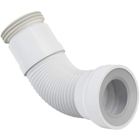 Connettore WC bianco scarico scarico WC lunghezza da 280 a 550 mm flessibile diametro connettore 80/110 × 100/120 mm