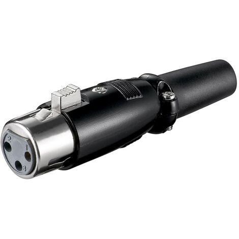 Connettore XLR femmina per microfono, 3 Pin, Custodia in metallo nero con contatti placcati oro. Come contattare 3 Pin