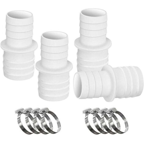 connettori per tubi flessibili da piscina da 32-38 mm di diametro con 8 fascette stringitubo, adattatore di riduzione del tubo per piscina, giardino