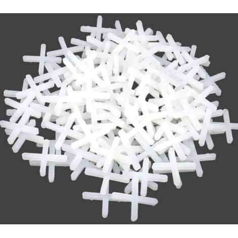 CONNEX -  200 DISTANZIATORI A CROCE PERPIASTRELLE 3MM - IN PLASTICA COLORE BIANCO