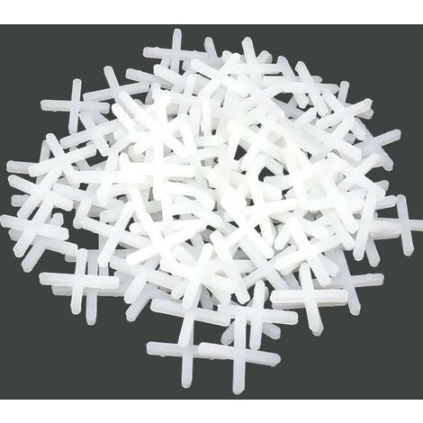 CONNEX -  200 DISTANZIATORI A CROCE PERPIASTRELLE 3MM - IN PLASTICA COLORE BIANCO