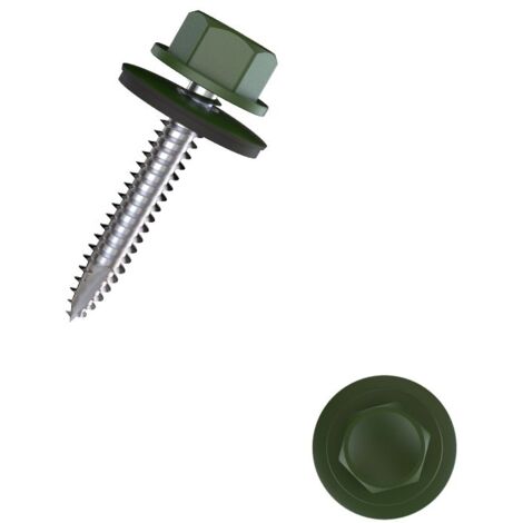 Connex Bohrschrauben 4.8 x 35 mm Sechskant - 100 Stk. tannengrün Blechschrauben