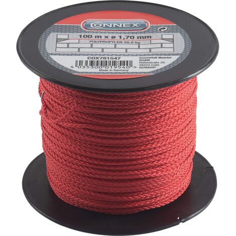 Connex COX781547 - Filo da muratore, bobina da 100 m, ø 1,7 mm,Max 60 kg , rosso