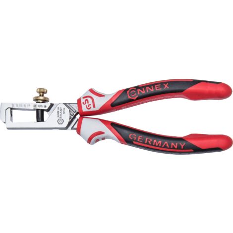 Connex COXT181160 - Pinza Spelafili con vite per la regolazione di profondità, 160 mm, in Acciaio Speciale per Utilizzo Professionale, Impugnatura Ergonomica con Rivestimento Premium in Tre Componenti