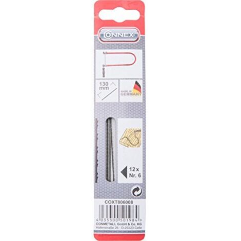 Connex COXT806008 COXT806008-Lama di Ricambio per Sega da traforo Taifun, 130 mm, Confezione da 12 Pezzi, Misura: 6 (Media, Verde, 6