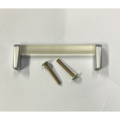CONNEX - MANIGLIA IN VETRO BIANCO CON ANGOLARI NKELATI  96MM