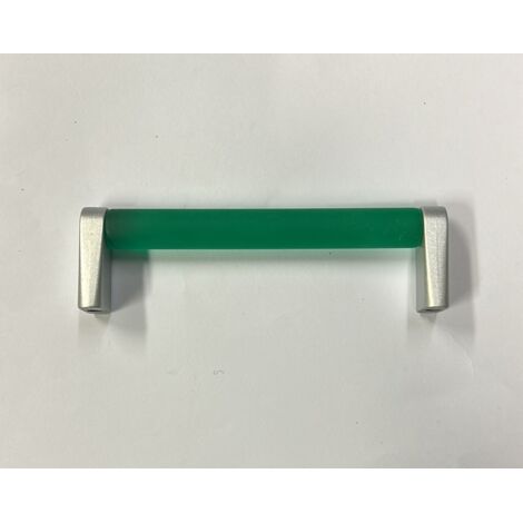 CONNEX - MANIGLIA IN VETRO VERDO CON ANGOLARI ORO 96MM