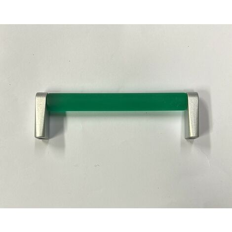 CONNEX - MANIGLIA IN VETRO VERDO CON ANGOLARI ORO 96MM