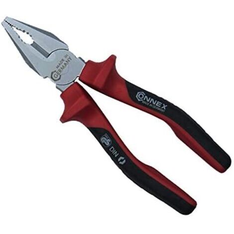 CONNEX - PINZA PROFESSIOANLE COMBINATA 200MM - CROMATA OPACA CON MANICO BIMATERIALE